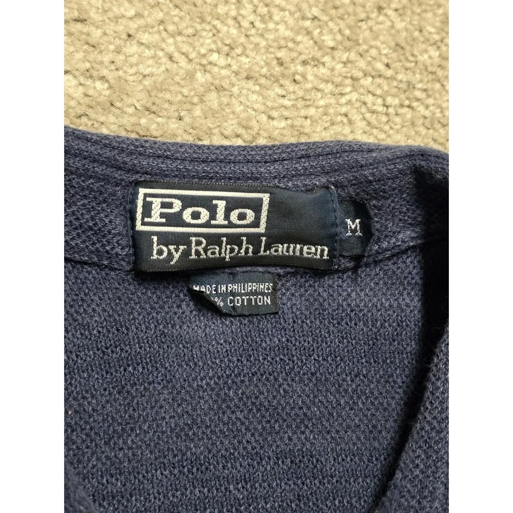 Vintage Polo Ralph Lauren Men's Heavy Knit Polo‎ Shirt Size Medium 90s Mesh Slim